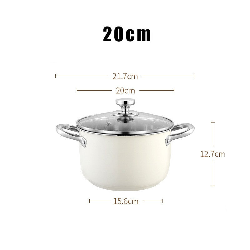 304 Stainless Steel Soup Pot Non-stick Frying Pan with lid Home Hot Pot Induction Cooker Gas Stove wok Food Supplement Milk Pot