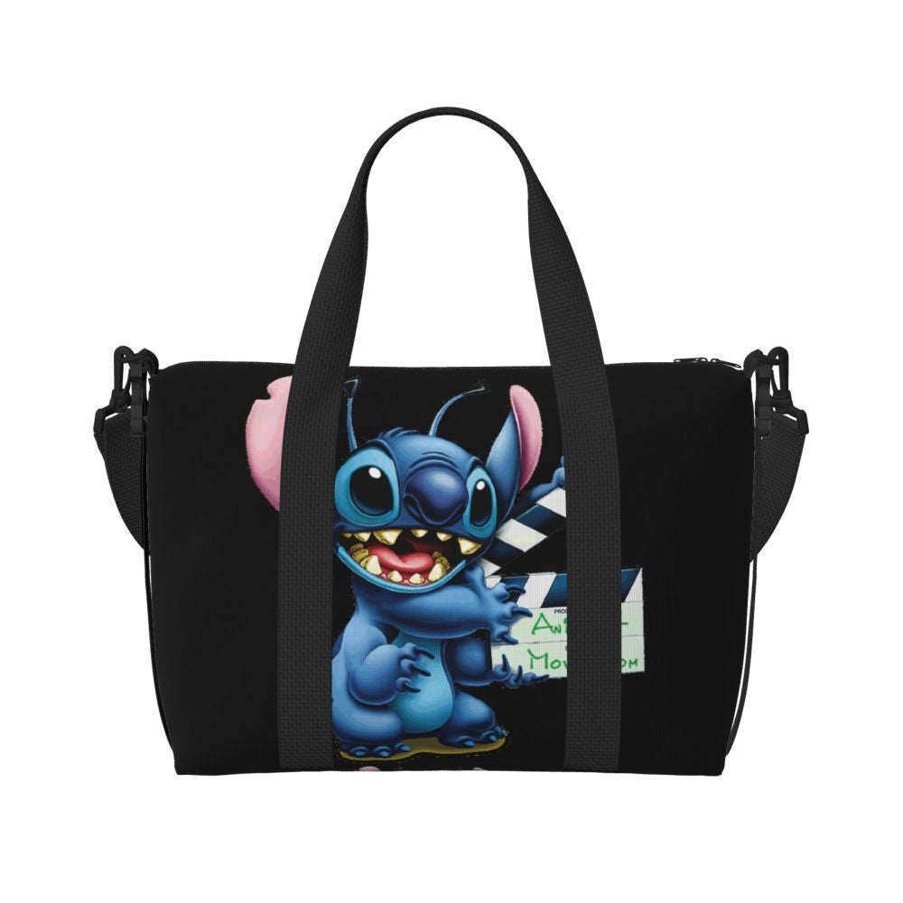 Custom Large SLilo And Stitch Cartoon Tote Bag Women Anime Shopping Shoulder Beach Gym Travel Bag