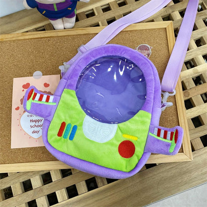 Disney Pixar Toy Story Buzz Lightyear Bolsa Feminina de Ombro Desenho Animado Bolsa Transversal Feminina Pequena Bolsa para Celular Presente de Natal