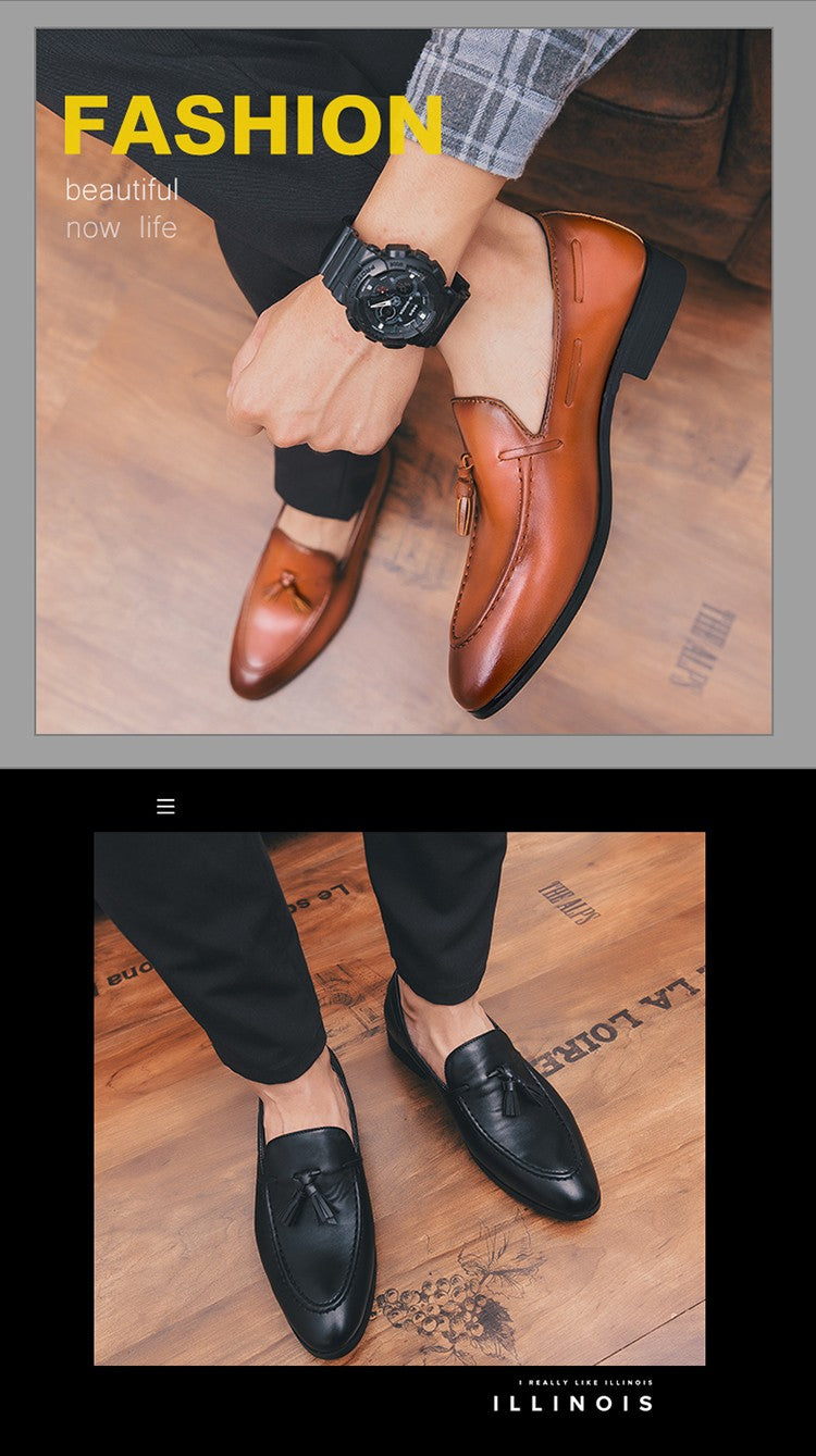 Social Shoe Male High Quality Formal Leather Shoes Men Casual Tassels Business Loafers For Man Dress Shoes Comfortable