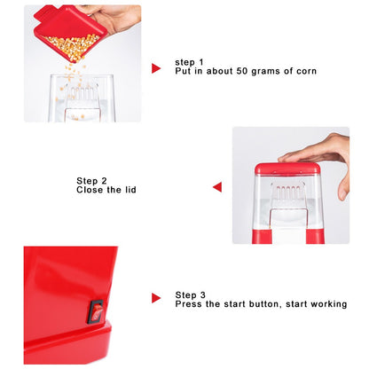 Electric Automatic Popcorn Machine Mini Portable Popcorn Maker Household Corn Popper for Kitchen