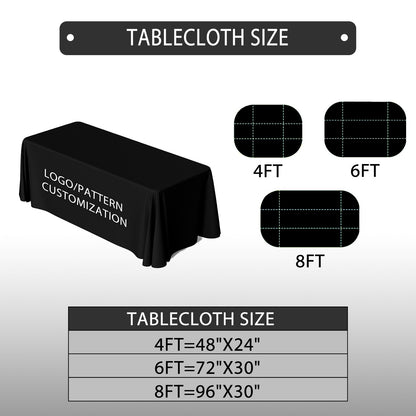 custom tablecloths logo 4FT/6FT/8FT Kitchen  Tablecloth Fitted, Washable and Wrinkle Resistant Rectangular Patio Table Cover