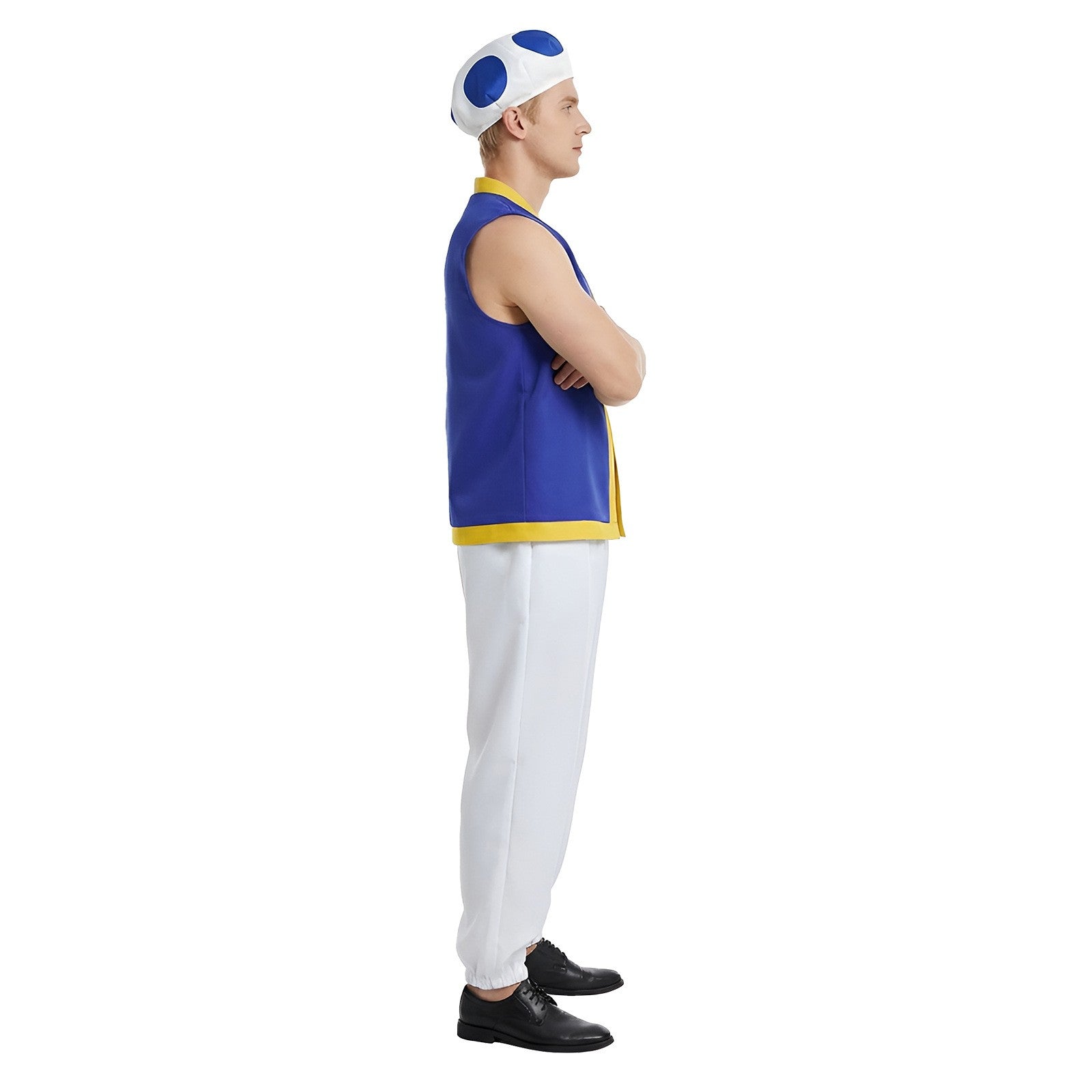 Kinopio-Sombrero de Cosplay de Toad para adultos, traje de juego Bros 2, Roleplay, fantasía, trajes, chaleco, pantalones, fiesta