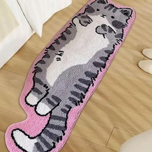 VIKAMA Cartoon Cat Patterned Carpet Home Decor. Provides Warmth For The Living Room And Bedroom Bedside. Non-Slip And Dirt-Proof