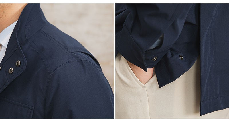 Three Spring and Summer Light Vertical Collar Waist Half Hanging M65 British Jacket Men's Retro Hunting Wear Waterproof Jacket