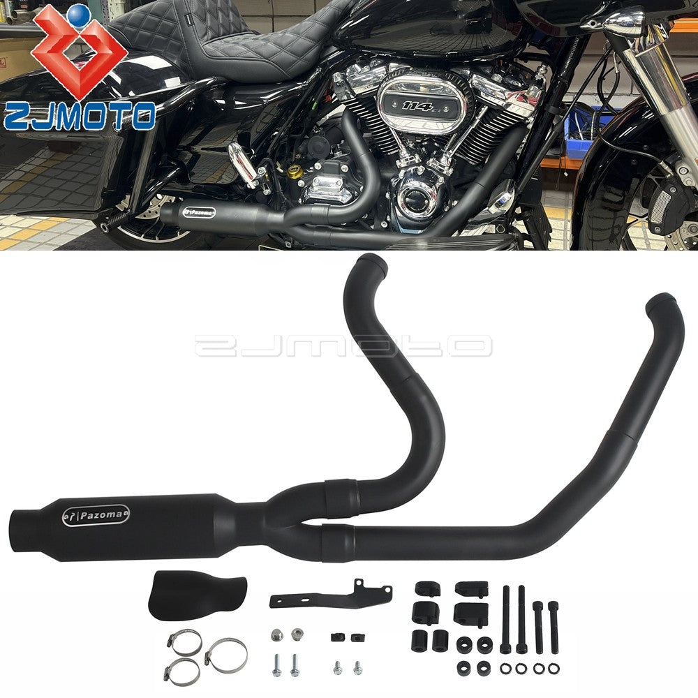 For Harley M8 Touring Electra Glide Road King Street Glide Road Glide 2017-2025 Motorcycle Complete Exhaust Muffler Escape Pipe