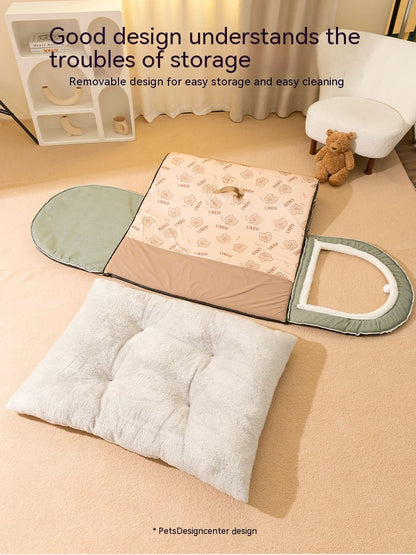 Cama de Cachorro Grande Ninho de Inverno Quente Casa de Cachorro Removível e Lavável Tipo Casa de Cachorro Grande Sazonal Suprimentos para Dormir de Animais de Estimação, Ninho de Gato
