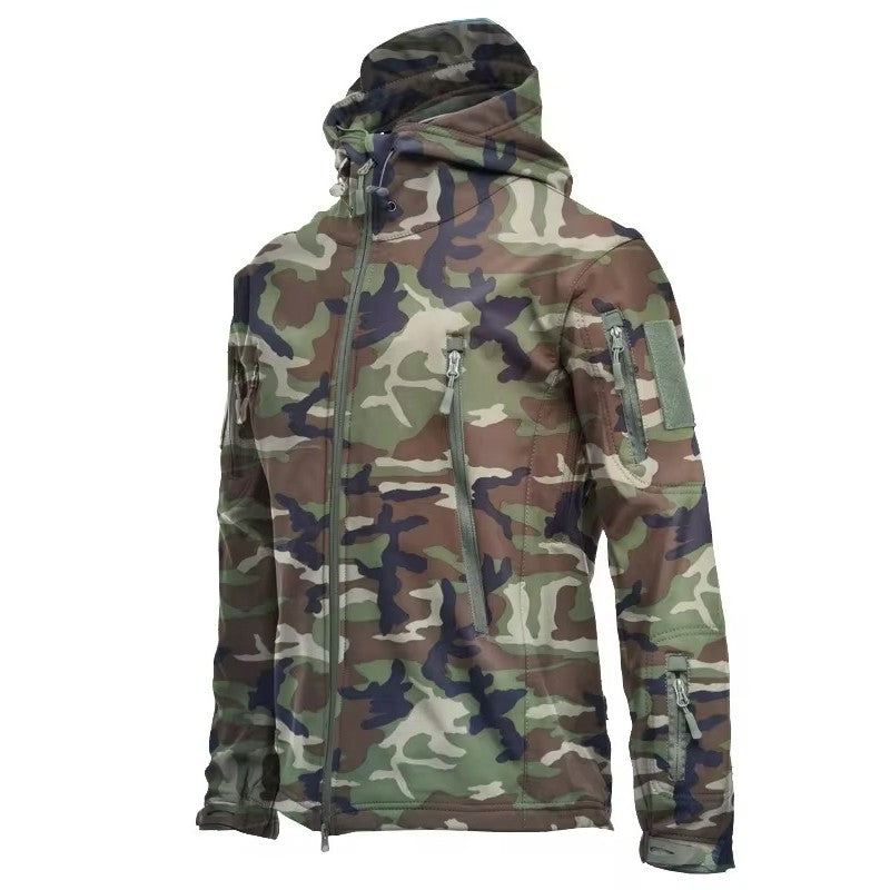 Jaquetas Militares Masculinas Soft Shell Shark Skin Táticas Corta-vento Impermeáveis Jaquetas Masculinas de Combate Casacos Bomber Masculinos com Capuz