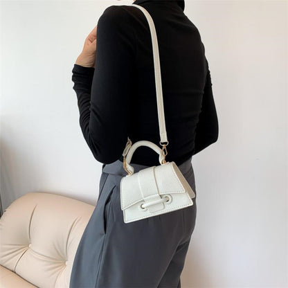 Fashion Solid Color Small Tote Crossbody Bag, Stylish Mini Handbag Mobile Phone Coin Purse, Adjustable Strap, Magnetic Closure,