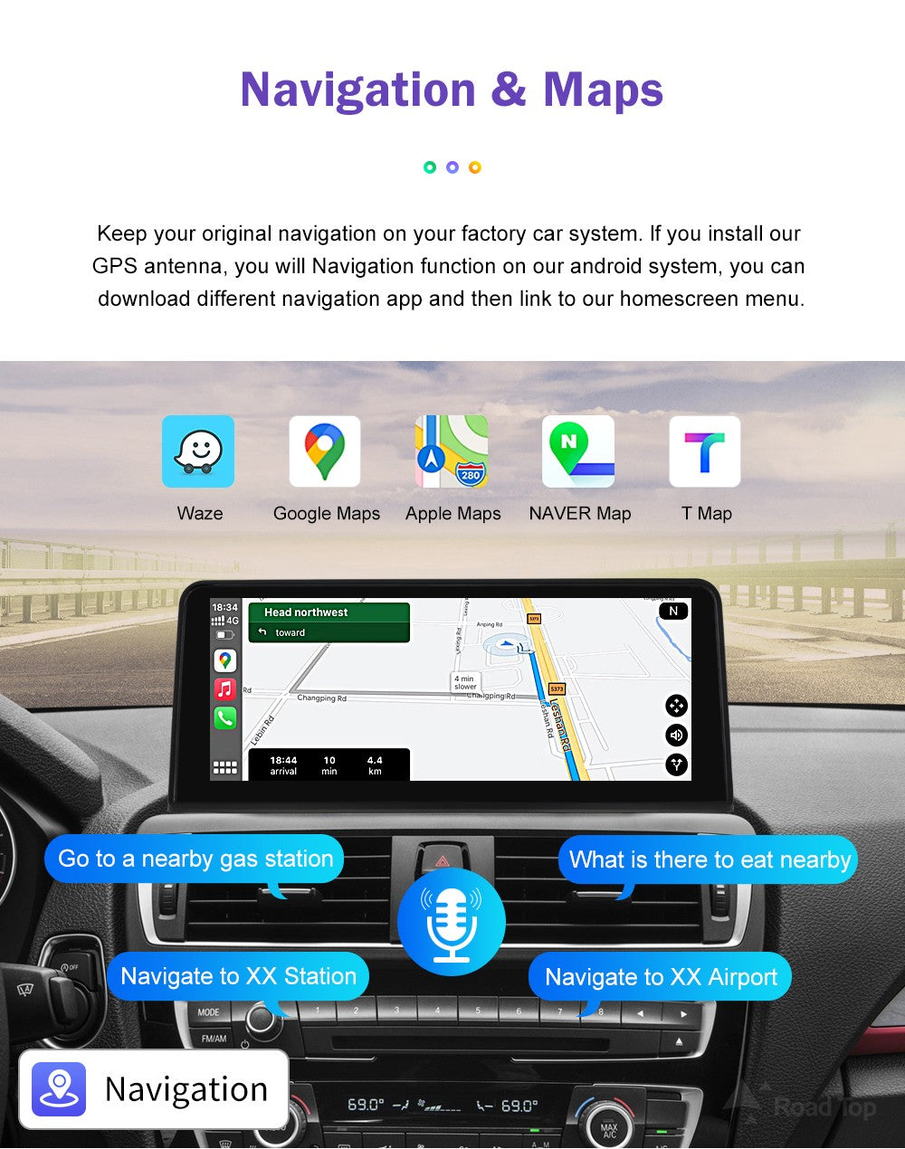 Tela de toque multimídia 1920*720 para BMW Série 1/2/3/4 F20/F21/F22/F30/F31/F33/F34/F36, sistema Android Auto NBT com Carplay sem fio