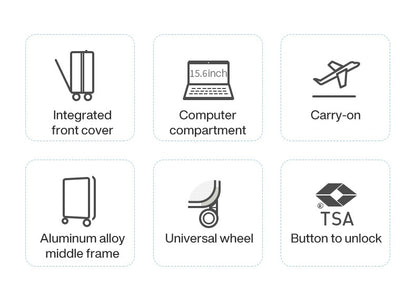 Hanke New Design Luggage Business Travel Suitcase Carry On Boarding Cabin Trolley Case PC Material Rolling Spinner Wheels