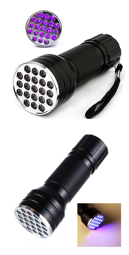 21 LED UV Ultraviolet Flashlight Blacklight 395NM Mini Torch Flash Lamp For Pet Urine Stains Portable Black Light Flashlights