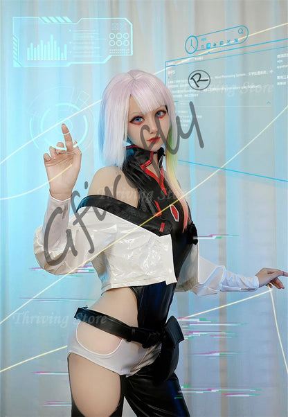 Lucy Cyberpunk Cosplay Anime Cyberpunk: Edgerunners Lucy Cosplay Costume Sexy Role Play Lucy Uniform Wig Halloween Party Suits