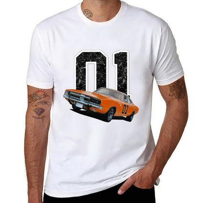 General Lee T-Shirt black cotton t-shirt plain for man package man t shirt heavy cotton T-Shirt