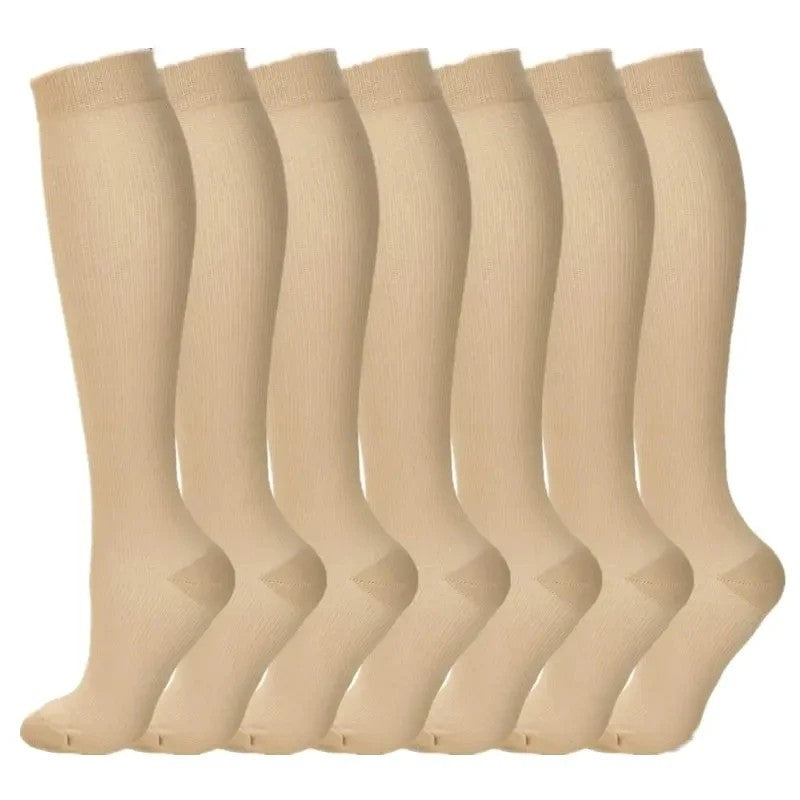 3/6/7 Double Compression Socks Varicose Socks Men Women With Diabetes Pregnancy Elastic Socks Gym Outdoor Sports Rugby Running