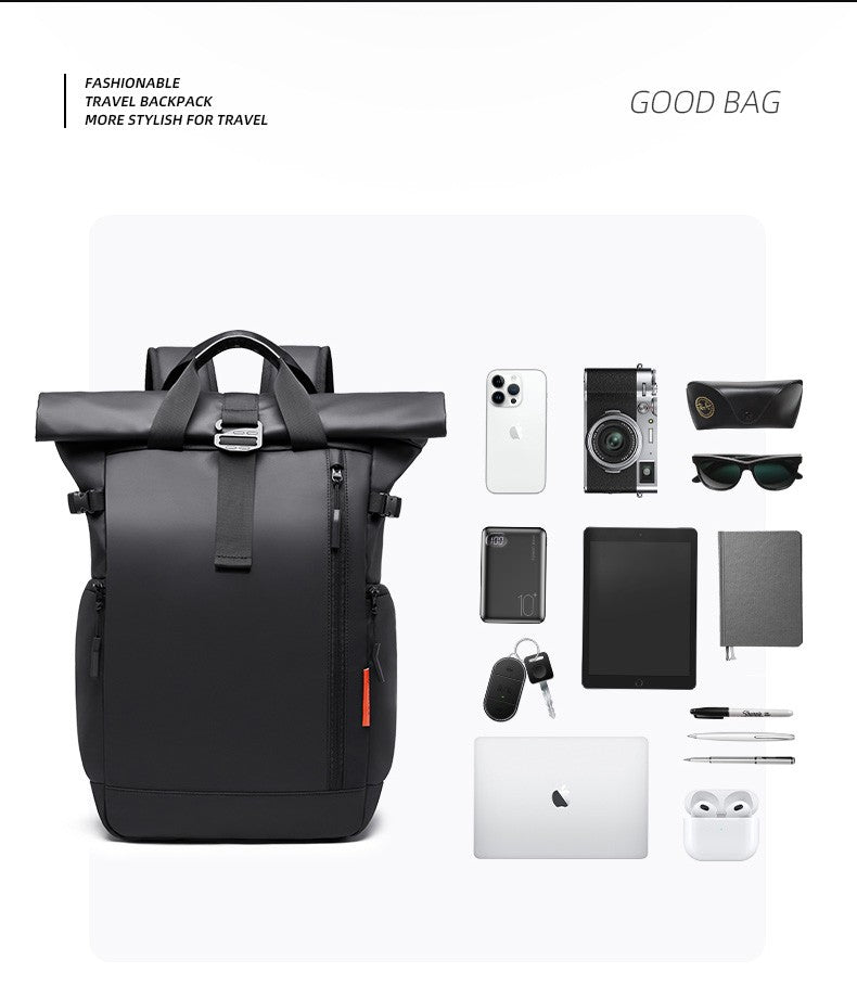 Mochila Masculina para Notebook 15,6" Tangcool - Grande Capacidade, Multifuncional, Fecho Rolê, Leve, para Viagem, Impermeável, Escolar