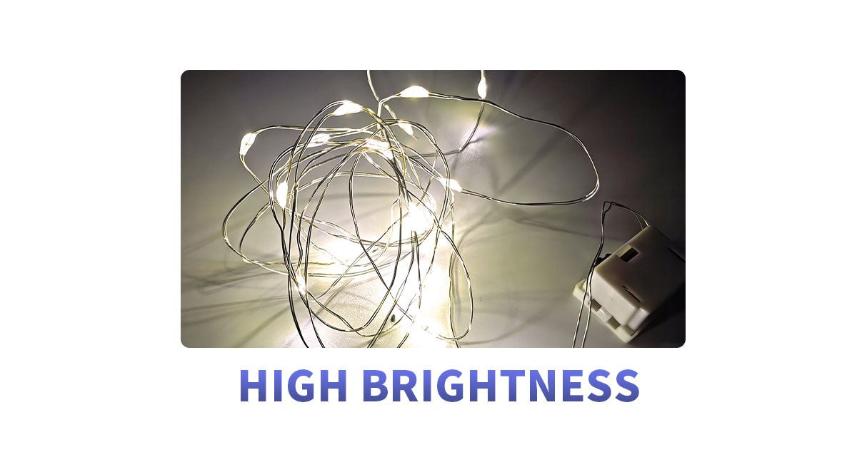 20PCS Mini LED String Lights 2m 20LED Waterproof Fairy Lights 3 Modes Battery Powered for DIY Christmas New Year Home Decoration