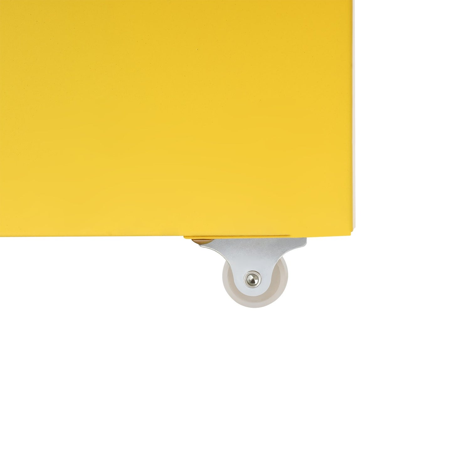 Gaveteiro de Metal com Rodas e Fechadura | Armário para Documentos com 6 Gavetas para Escritório em Casa, com Rodas | Branco-sujo/Verde/Amarelo