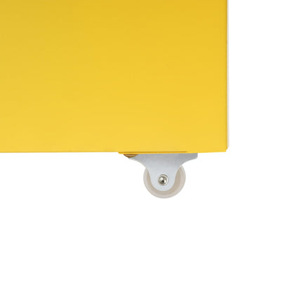 Gaveteiro de Metal com Rodas e Fechadura | Armário para Documentos com 6 Gavetas para Escritório em Casa, com Rodas | Branco-sujo/Verde/Amarelo