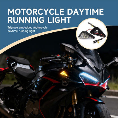 1 Par de Luzes de Seta LED para Moto, Tipo Triângulo Embutido, Indicadores de Sinal de Virada LED, Luzes Âmbar de Pisca-Pisca Diurnas