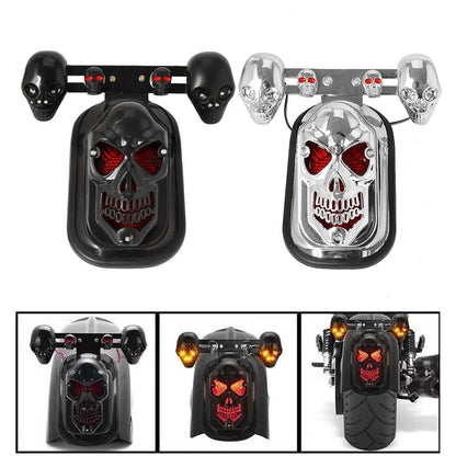 Para-lama traseiro de motocicleta com lâmpada de freio e luzes de placa Caveira Cruzada em Formato de Lápide Para Harley Chopper Bobber Personalizada