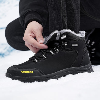 New Men Winter Snow Boots For Waterproof Leather Sneakers Super Warm Men's Boots Outdoor Male Hiking Boots Work Shoes Big Size