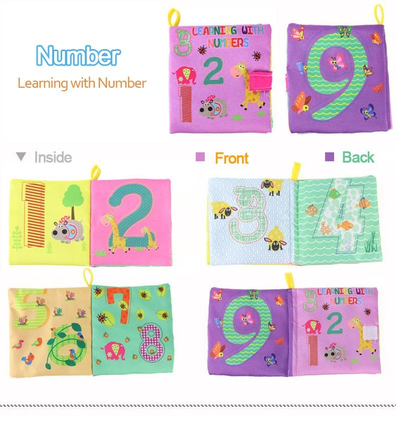 Livro de Pano Macio para Bebês 0-36M Brinquedo de Aprendizagem Precoce Interativo para Pais e Filhos Brinquedo Educativo Montessori de Marionete Presente para Meninos e Meninas