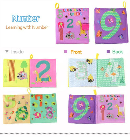Livro de Pano Macio para Bebês 0-36M Brinquedo de Aprendizagem Precoce Interativo para Pais e Filhos Brinquedo Educativo Montessori de Marionete Presente para Meninos e Meninas