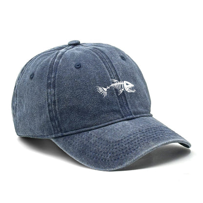 Boné de beisebol feminino retrô ajustável com estampa de espinhas de peixe, bonés snapback desbotados e elegantes, escolha ideal para mulheres e homens