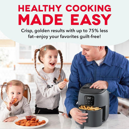 Fritadeira Elétrica de Ar TastiCrisp 2.6 Qt. Cinza Compacta para Alimentos Mais Saudáveis em Minutos Ideal para Espaços Pequenos Características