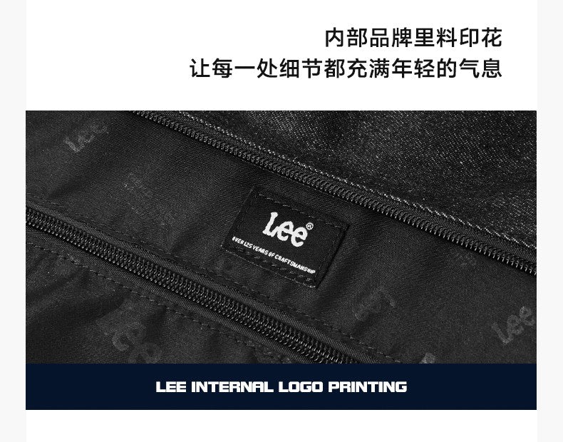 LEE Unisex Denim Blue Soft Pillow Shoulder Bags Beige Casual Simple Utility Light Ladies Large High Capacity Hobo Crossbody Bag