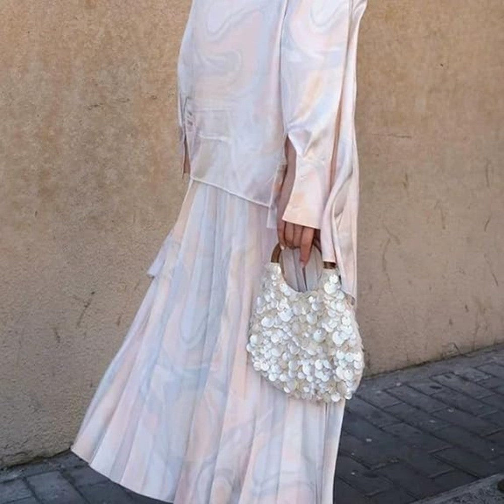 Handmade Fairy Beaded Bag?? ??Large Capacity ?Compact Size?? ??Seashell Clutch Purse?? Mermaid Style?? Shell Embellishments??