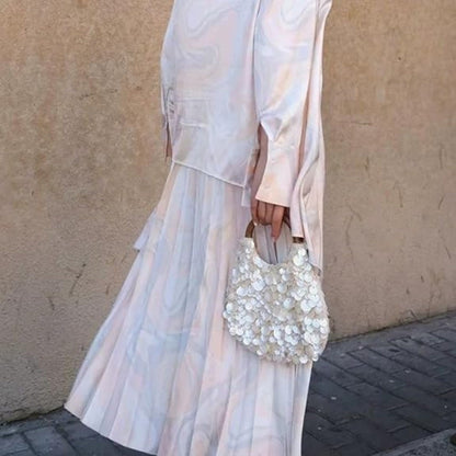 Handmade Fairy Beaded Bag?? ??Large Capacity ?Compact Size?? ??Seashell Clutch Purse?? Mermaid Style?? Shell Embellishments??