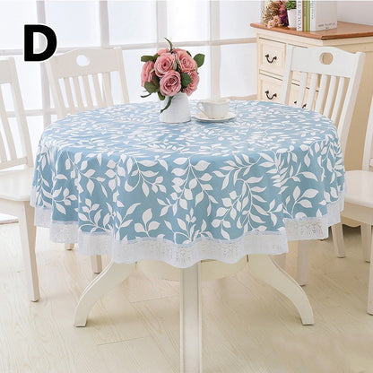 137/152/180/200/220cm 7Colors Oil-proof Flower Grid Round Table Cloth Waterproof Party Festival Surface Cover Picnic Blanket