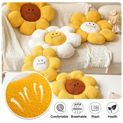 Sunflower Plush Toy Pillow Stuffed Daisy Flower Cushion Flower Shaped Doll Pillow For Kids Girl Bedroom Gift Home And Decor 1 PC