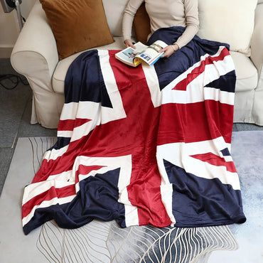 KACISSTY British Flag Flannel Blankets UK Union Jack Theme Throw Blanket Thin Quilts Office Nap Air Condition Quilt Gifts