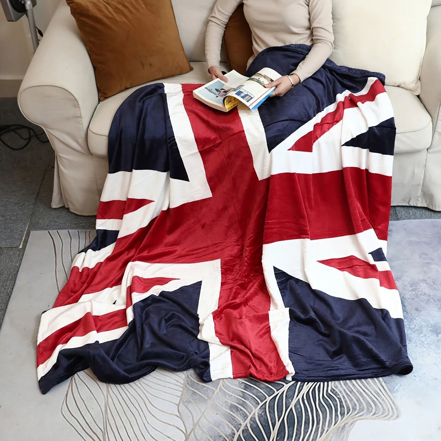 KACISSTY British Flag Flannel Blankets UK Union Jack Theme Throw Blanket Thin Quilts Office Nap Air Condition Quilt Gifts