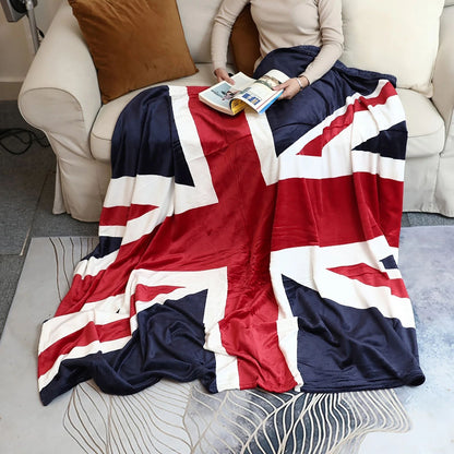 KACISSTY British Flag Flannel Blankets UK Union Jack Theme Throw Blanket Thin Quilts Office Nap Air Condition Quilt Gifts