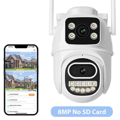 BESDER 6K 12MP Wifi Camera PTZ Dual Screen 8X Digital Zoom AI Auto Tracking Outdoor 8MP CCTV IP Camera Security Protection iCSee