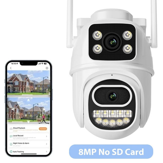 BESDER 6K 12MP Wifi Camera PTZ Dual Screen 8X Digital Zoom AI Auto Tracking Outdoor 8MP CCTV IP Camera Security Protection iCSee