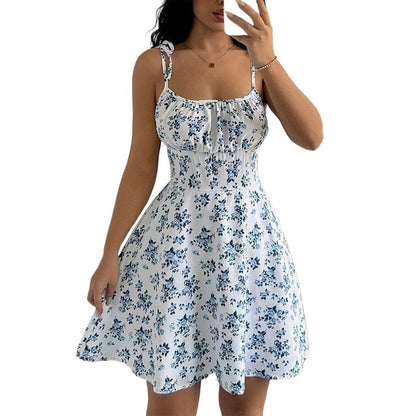 Women's Summer Floral Spaghetti Strap Beach Short Dress,Womens Dresses,Woman Clothing,Woman Clothes,Sundress,New in Dress 2025