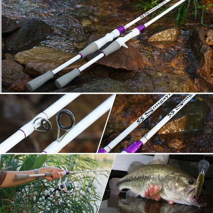 Vara de Pesca Sougayilang Casting/Spinning 2 Seções 1.8m Ultralight Carbono Cabo EVA para Várias Águas
