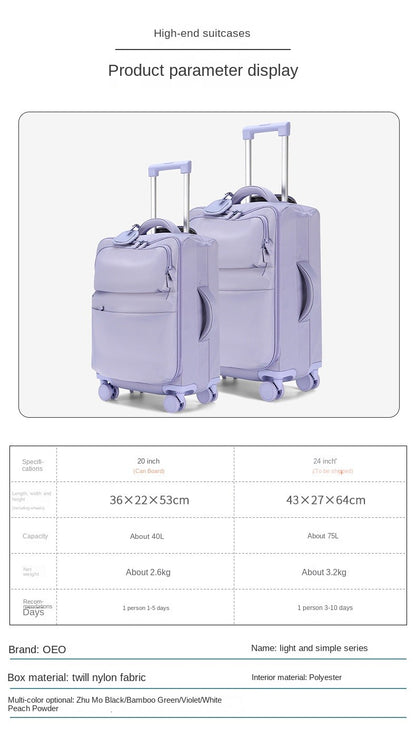 Mala de Viagem Ultra-leve de 20/24/28 polegadas, Grande Capacidade, Pano Oxford, À Prova D'água, Com Rodas, Caixa de Embarque, Senha, Bolsa de Viagem