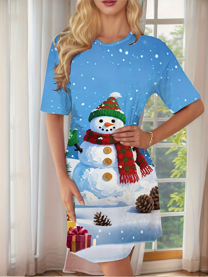 ? Women'S Christmas Tree Print Dress Red Golden Holiday Party Outfit  All-Season Elegant Long Dress for Xmas New Year'S Eve Xmas