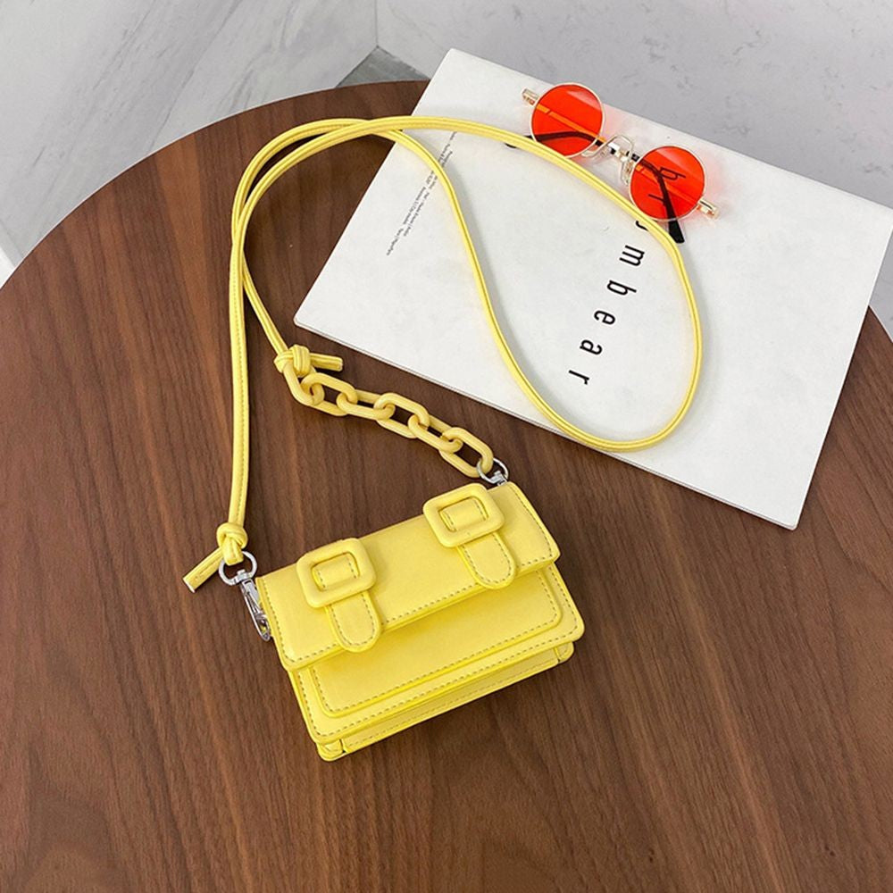 Mini Small Messenger Bags For Women Girl Chain Purse PU Leather Handbag Ladies Girl Crossbody Bags Designer 2022 Summer Yellow