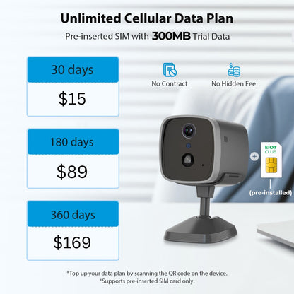 Mini 4G Wireless Security Camera with SIM Card, Battery Powered, Night Vision, Human Detection, Indoor Outdoor Use Mini Cam