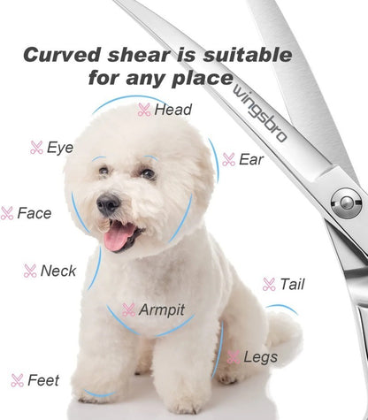 Tesoura curva de tosa para cães de 7,5", tesoura curva profissional para animais de estimação, tesoura curva para cães, tesoura curva para gatos