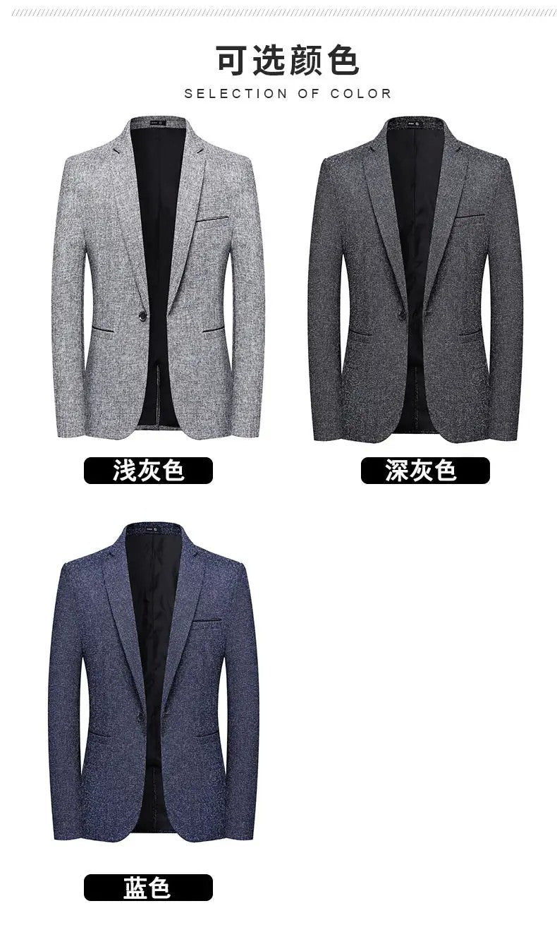 Blazers Fashion Business Everything Trend British Style Casual Slimming Solid Color Wedding Work Four Season Style Male  Blazer