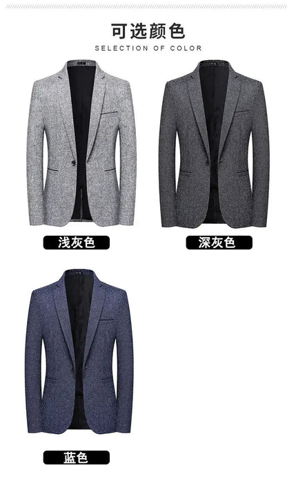 Blazers Fashion Business Everything Trend British Style Casual Slimming Solid Color Wedding Work Four Season Style Male  Blazer