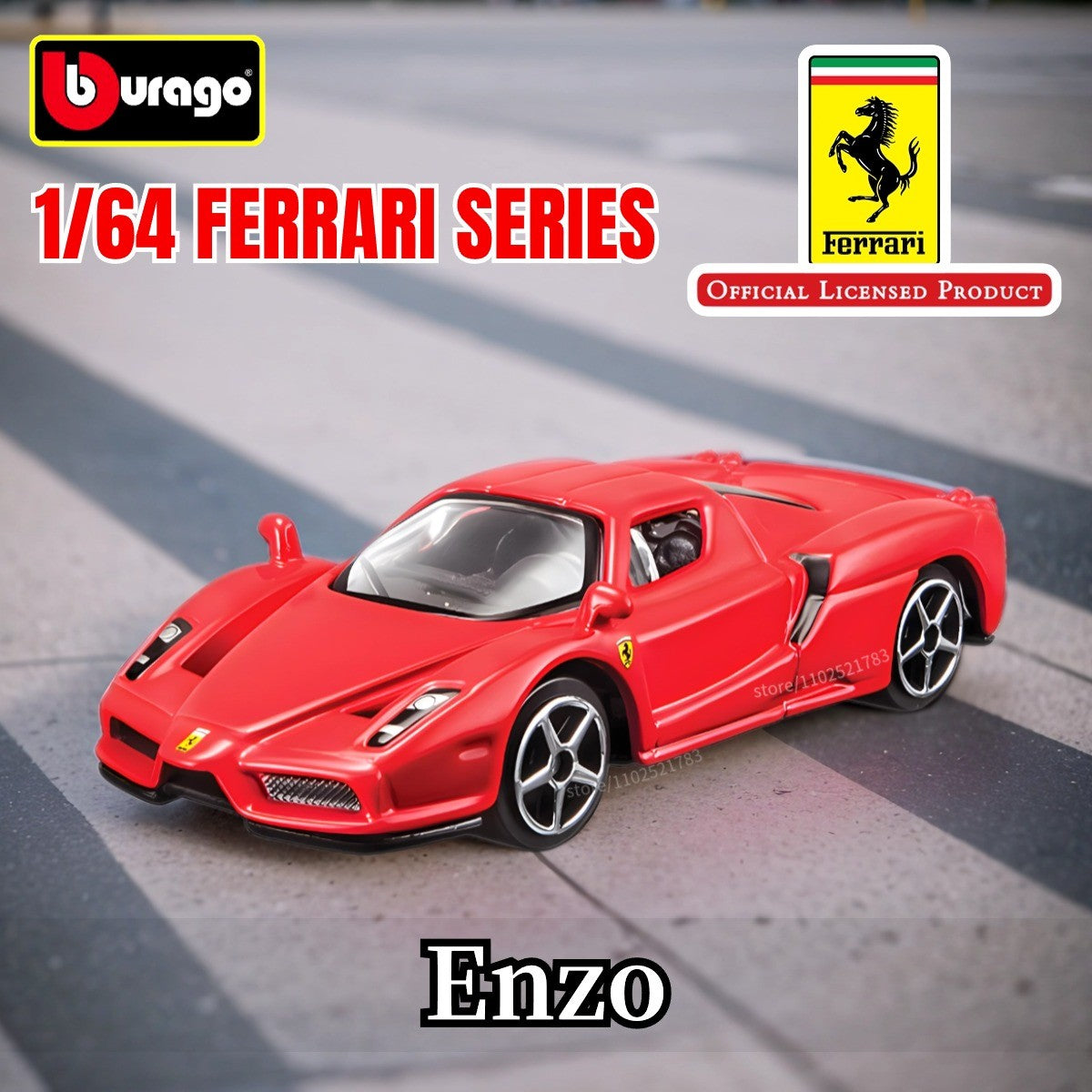 Bburago 1:64 Ferrari Enzo Réplica Carro Modelo Escala F40 F50 458 488 296 Diecast Miniatura de Tráfego Arte Figura Brinquedo Menino Criança